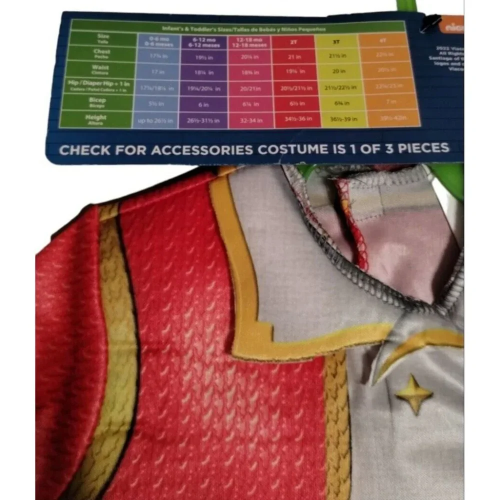 Rubies Santiago of the Seas 3 Piece Toddler Costume Size 2T New Dress Up Play